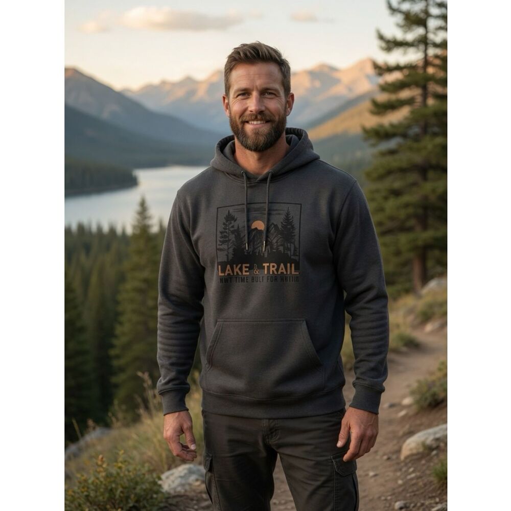 Lake & Trail Mens NWT Hooded Pullover Sweatshirt Kangaroo Pockets Size 3X